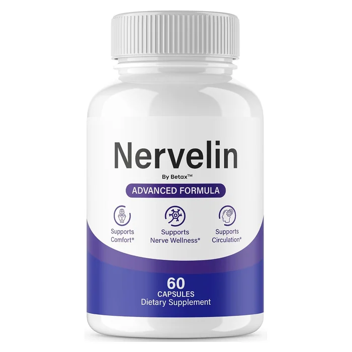 Nervelin Advanced Formula capsule bottle, 60 count, the BetaX-branded version, as pictured on its Amazon listing